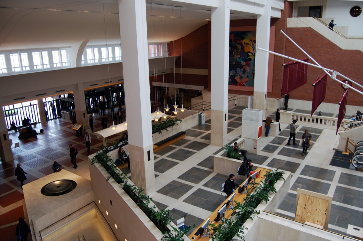 Interior of the British Library in London