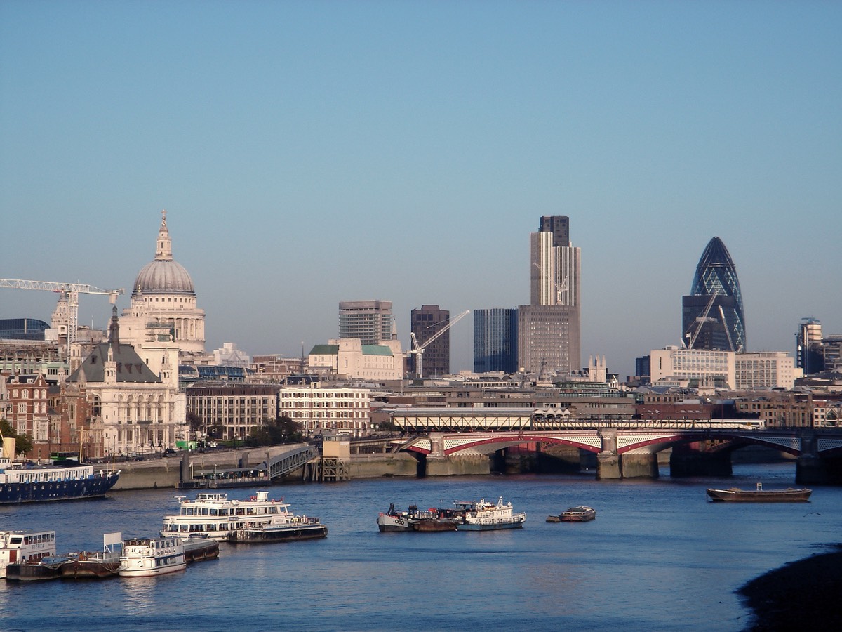 London skyline with the River Thames